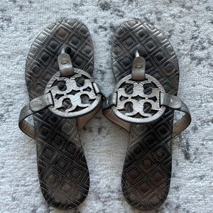 Tory Burch Miller Sandals - Silver